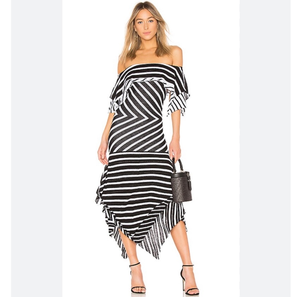 TABULA RASA Malick Black & White Stripe Dress M